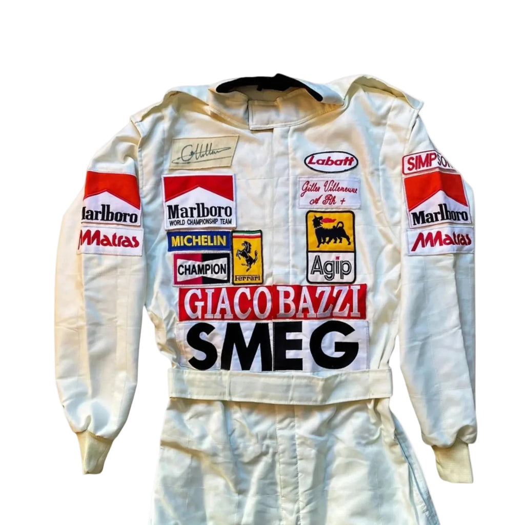 1980 Gilles Villeneuve SMEG Embroidered patches F1 Race Suit